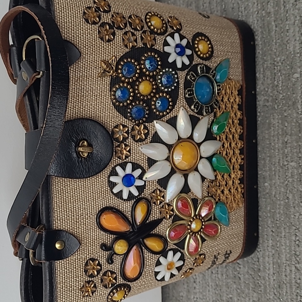 Vintage  Enid collins floral embellished handbag/tote